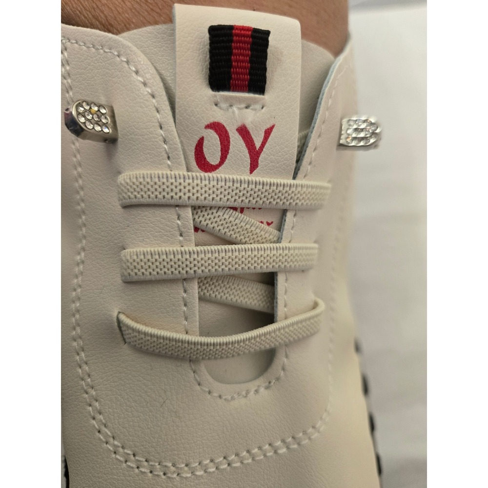 OY Cream Leather Casual Comfort Loafers Shoes Brown Stitching Accents - Picture 5 of 6